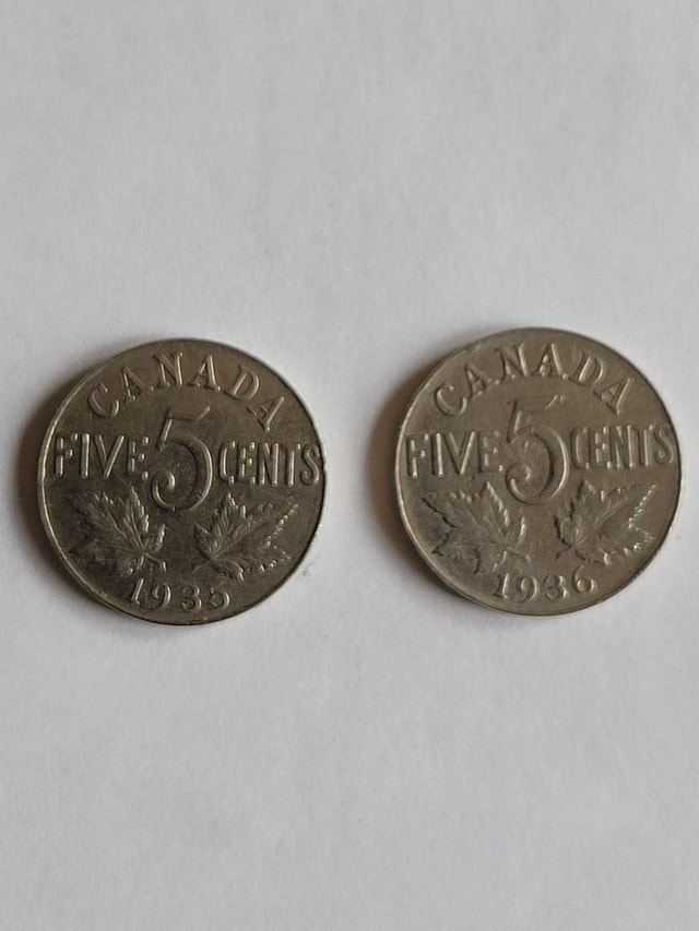 Canadian 5 cent coins