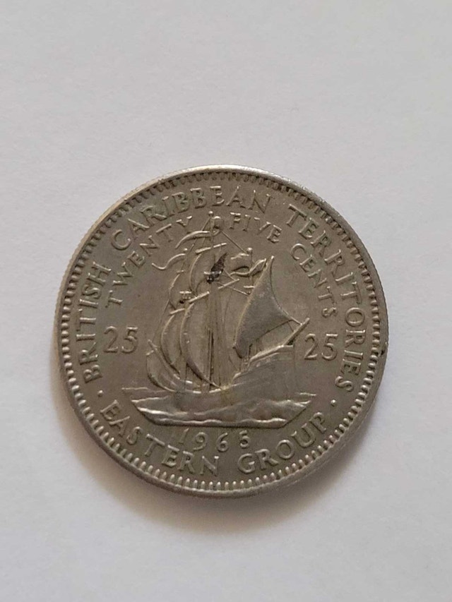 1965 Eastern British Caribbean Territories 25 Cents Coin
