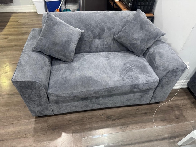 Sofa Set + Glass Coffee Table - Like New - photo 4