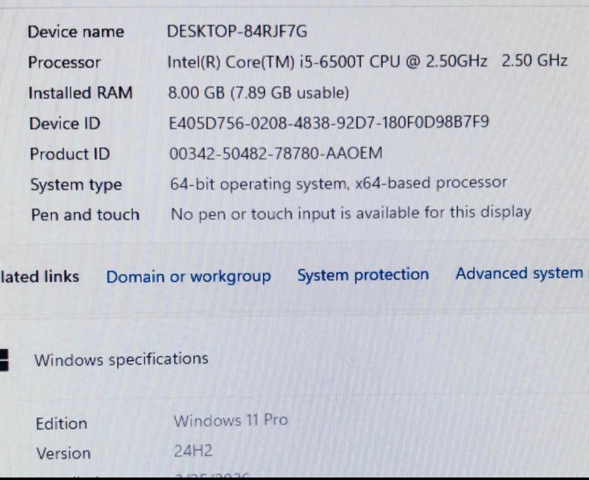 Lenovo ThinkCentre M700 Mini PC i5-6500T 8GB 256GB SSD Win 11 Pr - photo 2