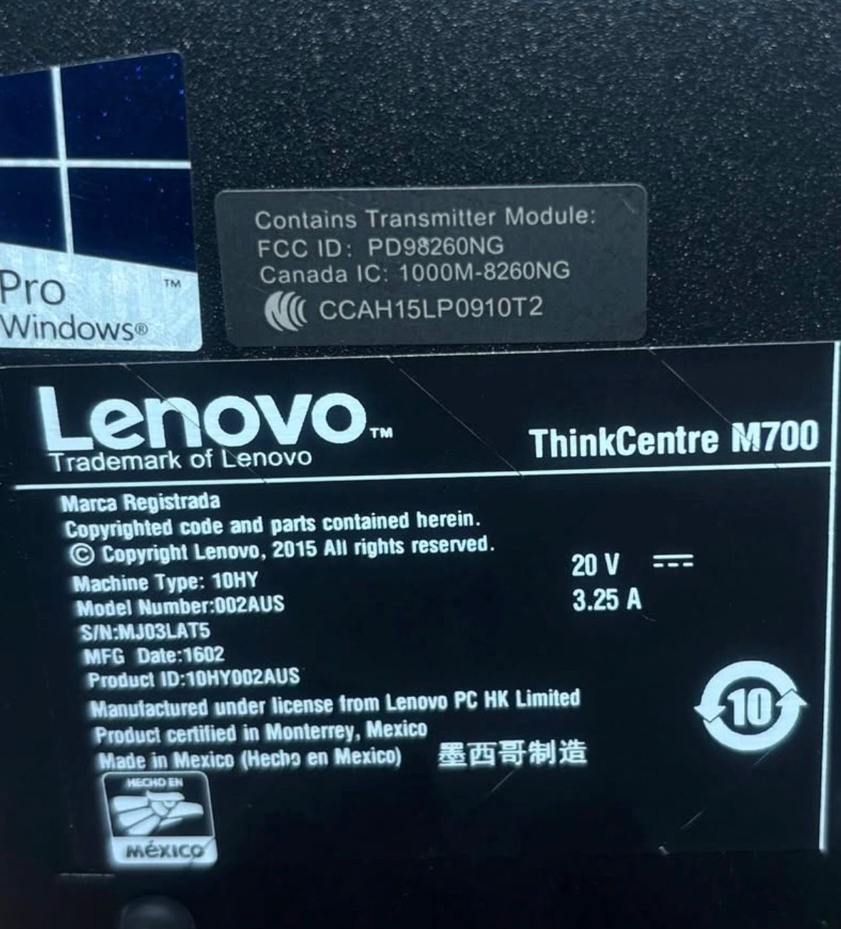 Lenovo ThinkCentre M700 Mini PC i5-6500T 8GB 256GB SSD Win 11 Pr - photo 4
