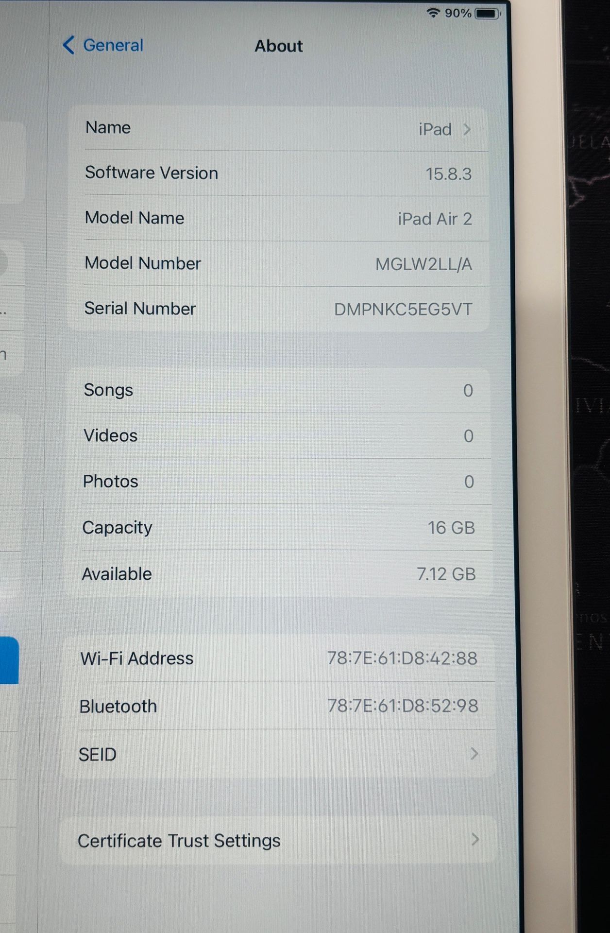 Apple iPad Air 2 16GB 9.7" Space Gray - Fully Functional - photo 3