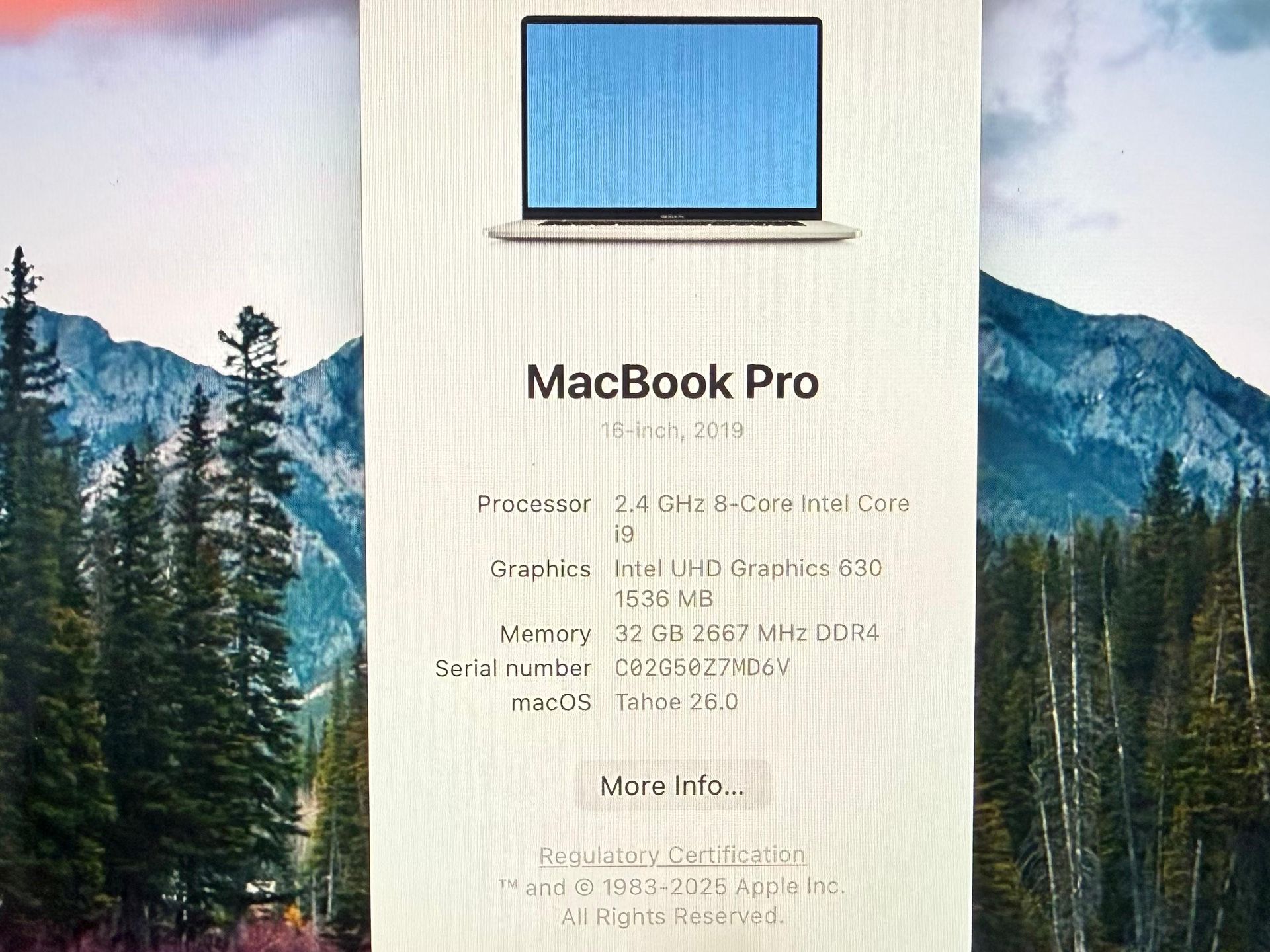Apple MacBook Pro 16” 2019 i9 32GB RAM 512GB SSD - photo 3