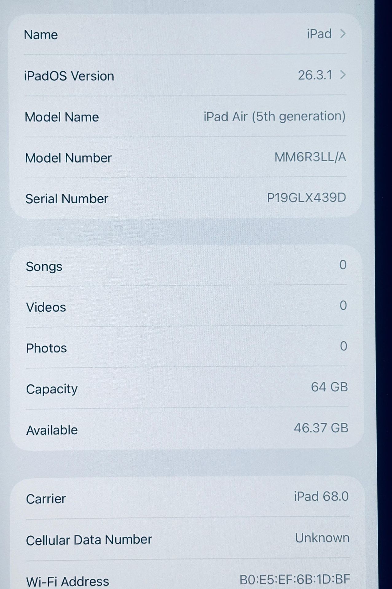 Apple iPad AIR 5th Gen 64GB Cellular Unlocked - photo 3
