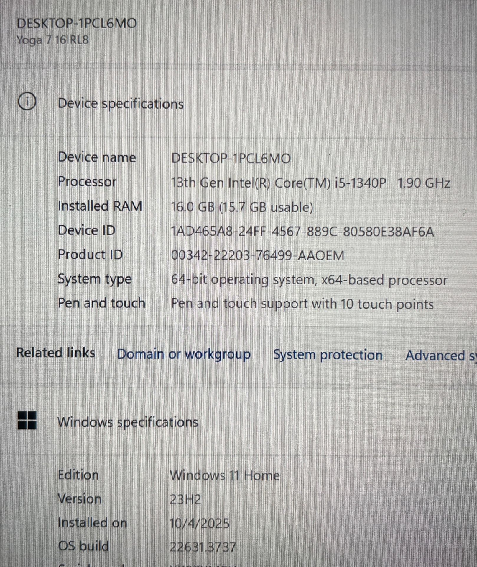 Lenovo Yoga 7 16IRL8 Core i5 16GB 512GB Convertible Touchscreen - photo 2