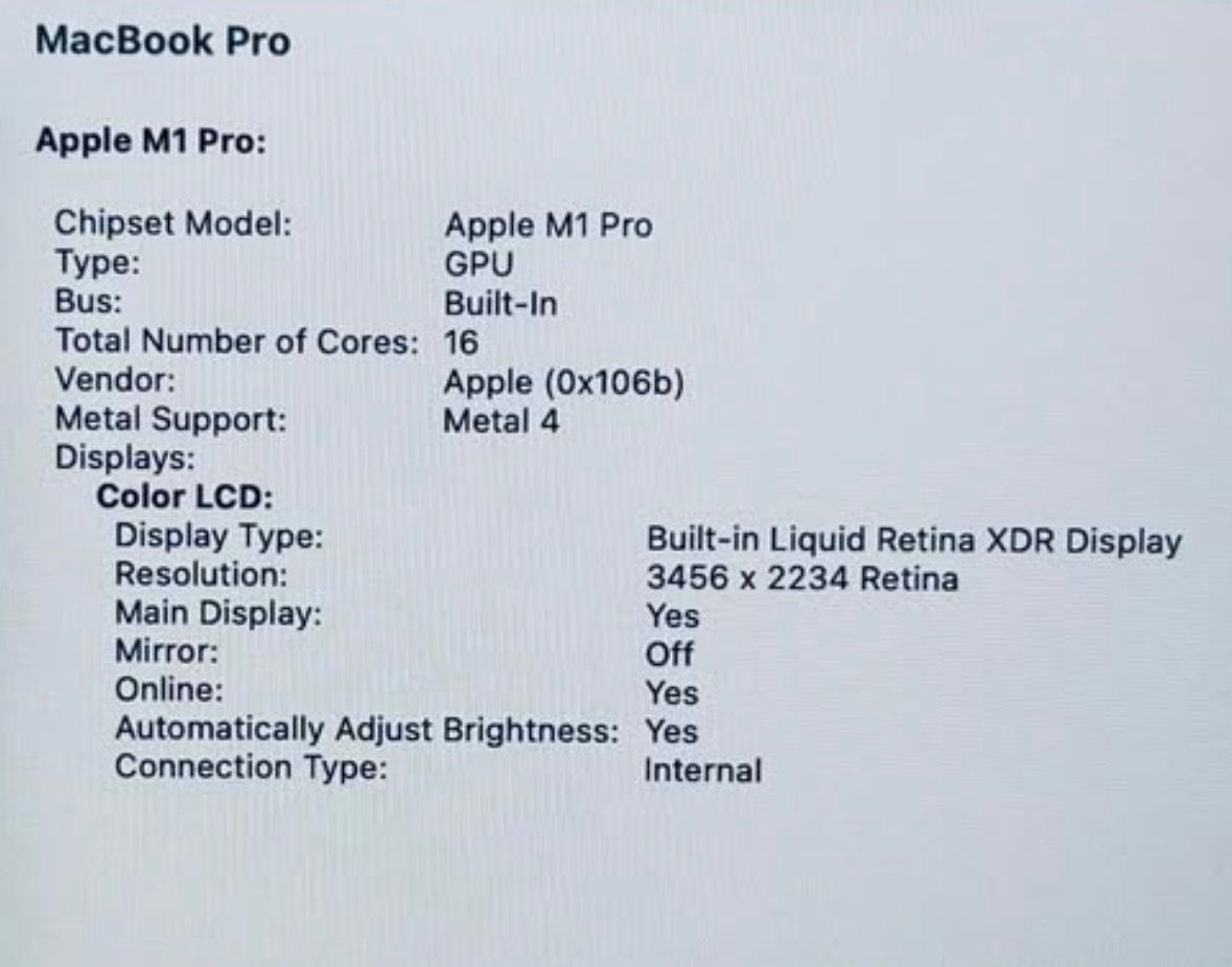 Apple MacBook Pro 16” 2021 M1 PRO 32GB RAM 1TB - photo 2