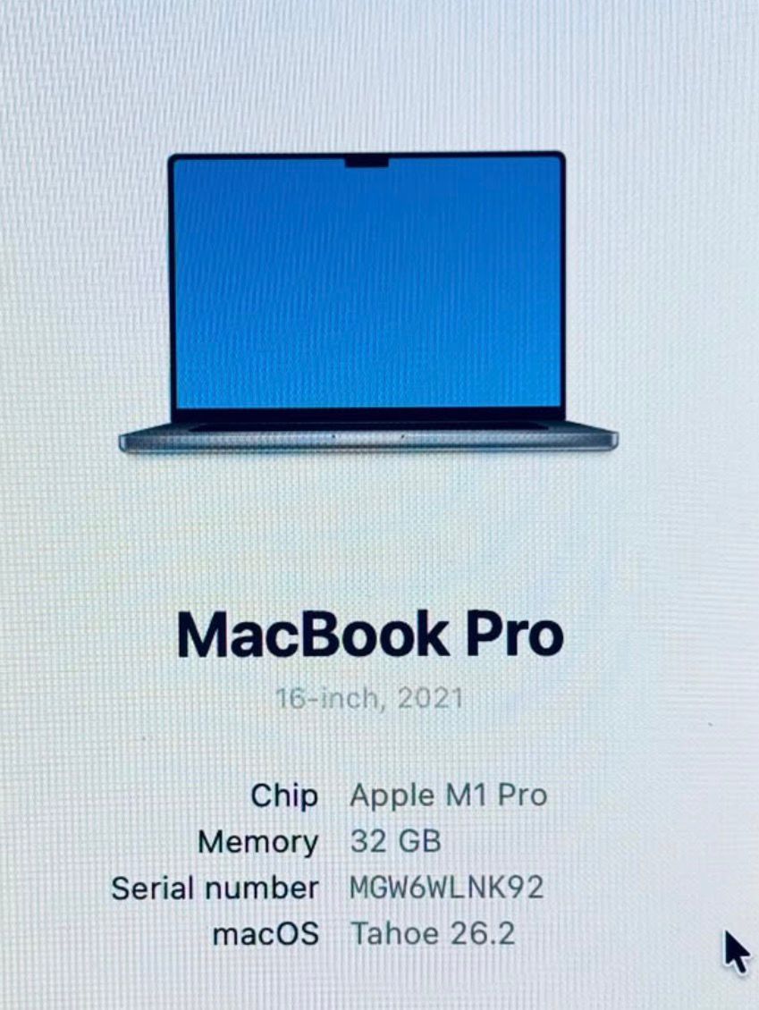 Apple MacBook Pro 16” 2021 M1 PRO 32GB RAM 1TB - photo 3
