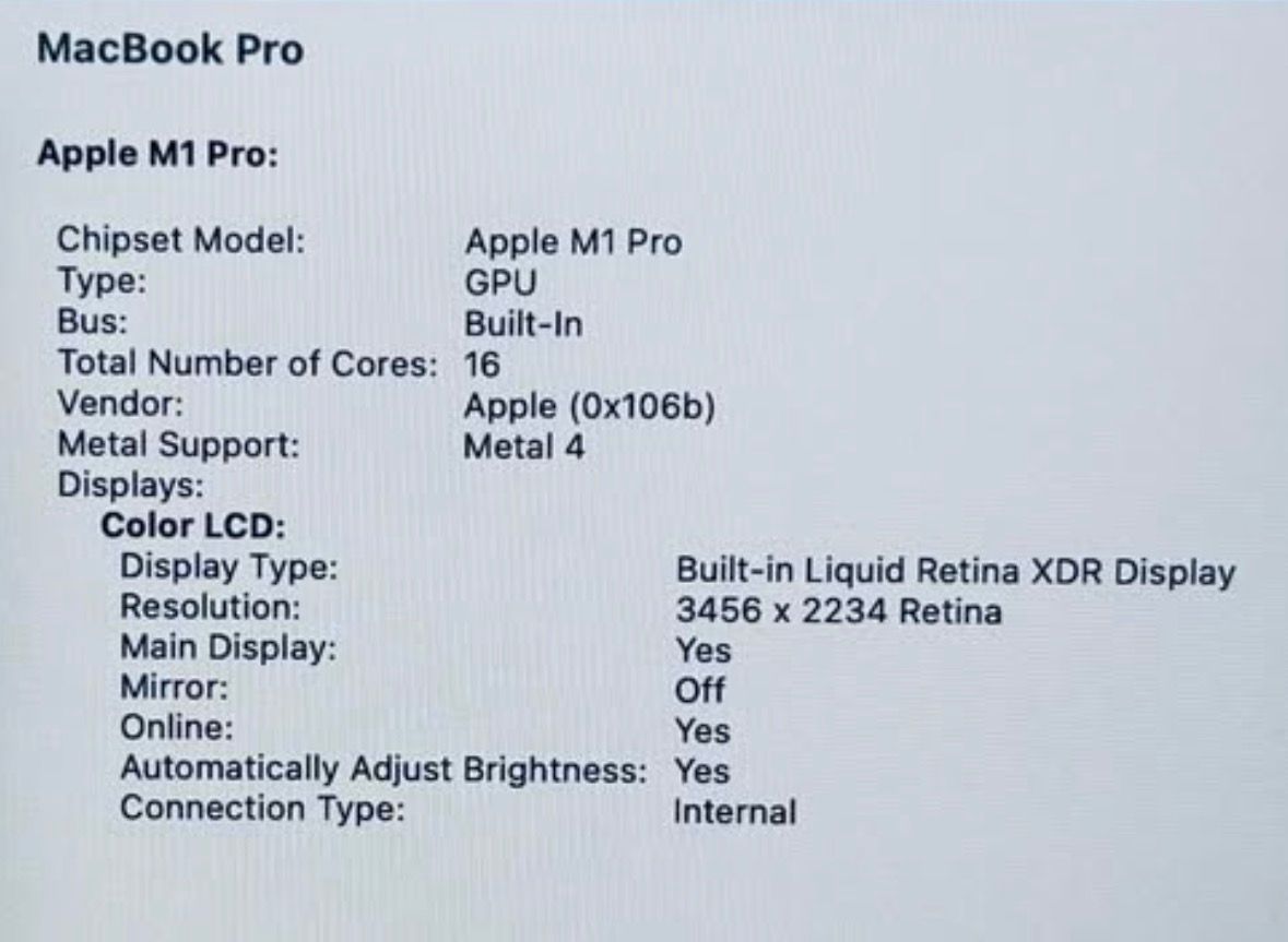 Apple MacBook Pro 16” 2021 M1 PRO 32GB RAM 1TB - photo 4