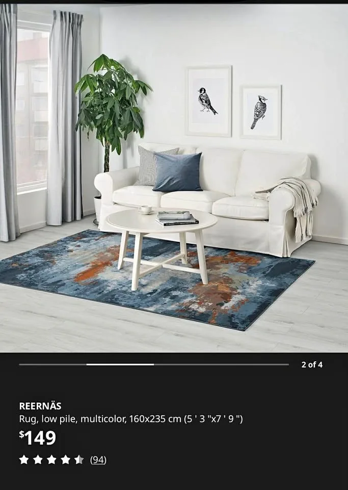 Ikea REERNÄS Carpet 160x235 cm
