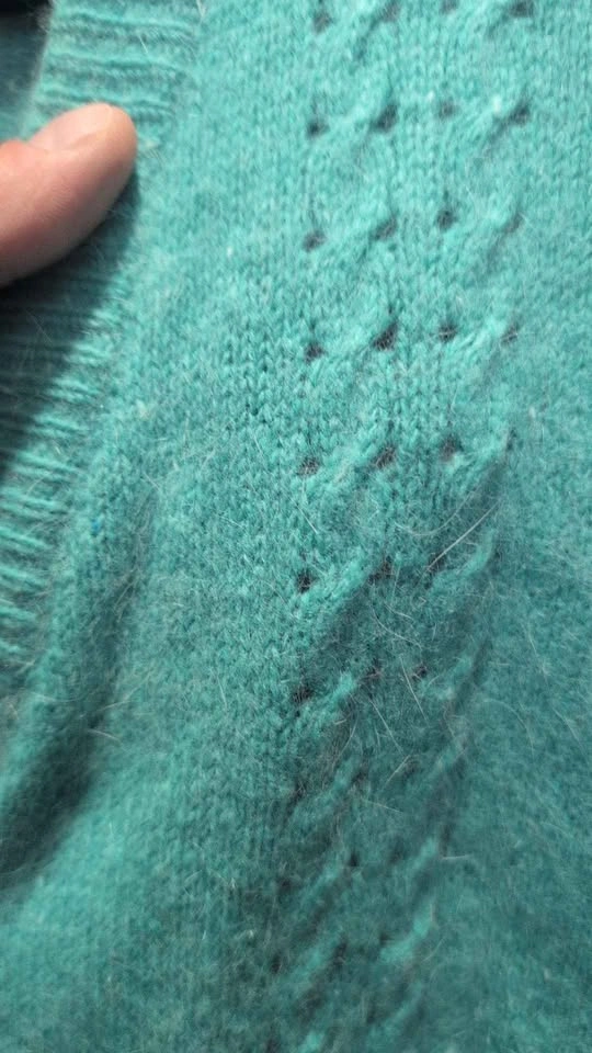 David Keys Angora Lambswool Cardigan Teal Size 18 - photo 3