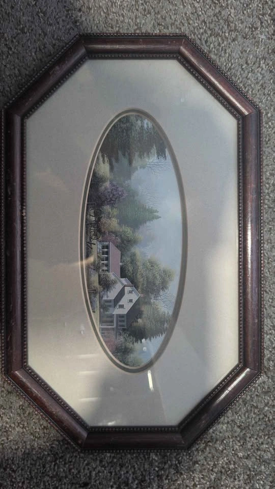 Set of 2 Framed Art Landscape Octagonal - photo 2