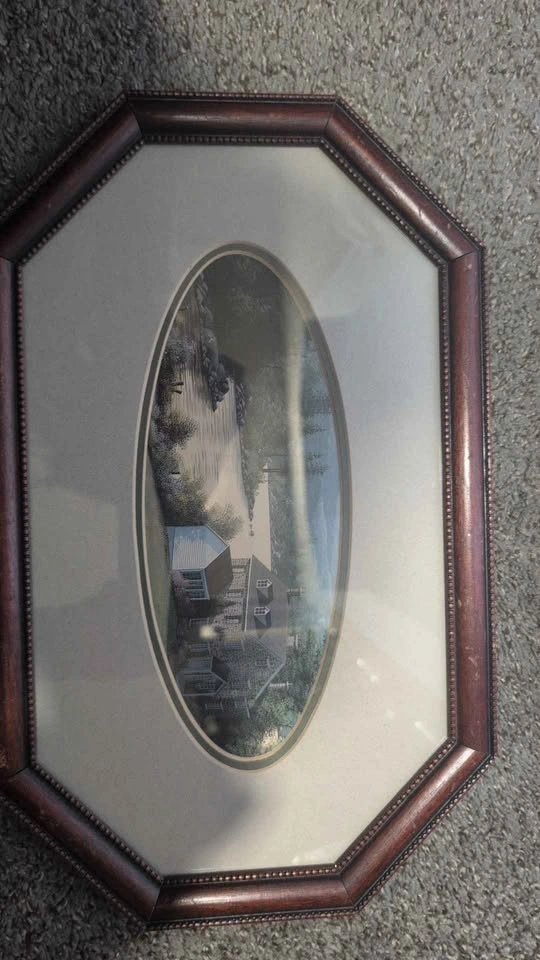 Set of 2 Framed Art Landscape Octagonal - photo 3
