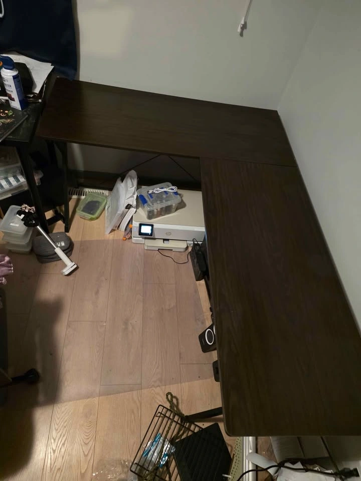 L-shaped Desk - Dark Brown w/ Computer Platform - photo 4