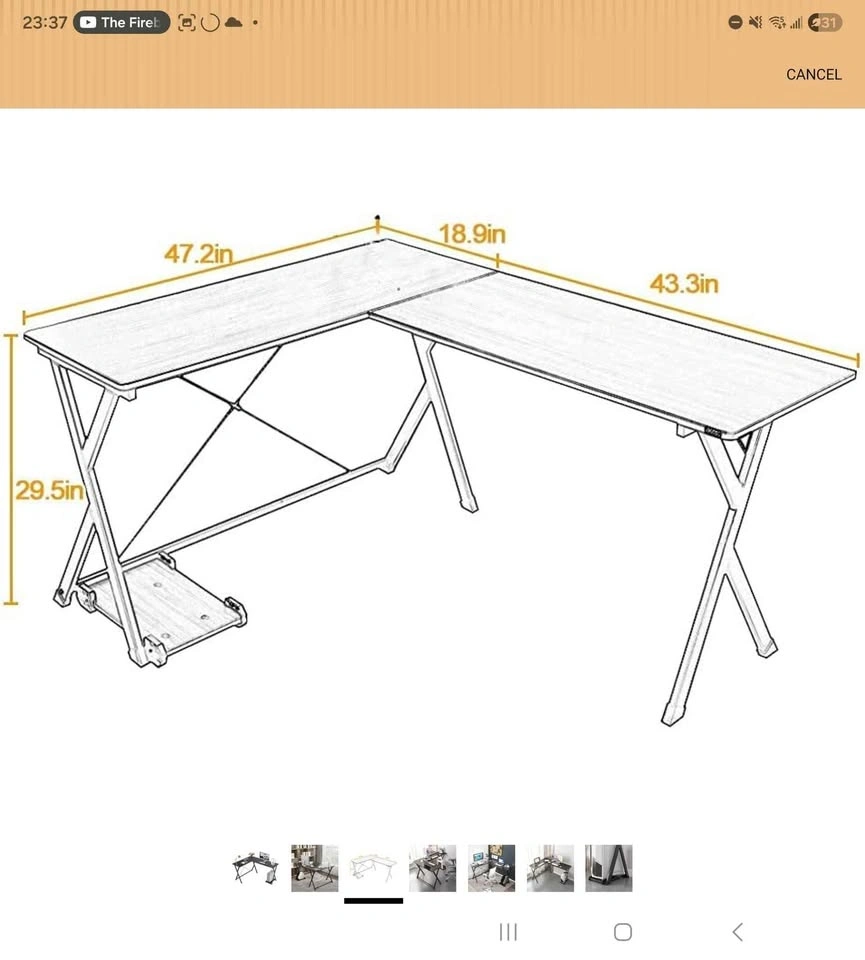 L-shaped Desk - Dark Brown w/ Computer Platform - photo 5