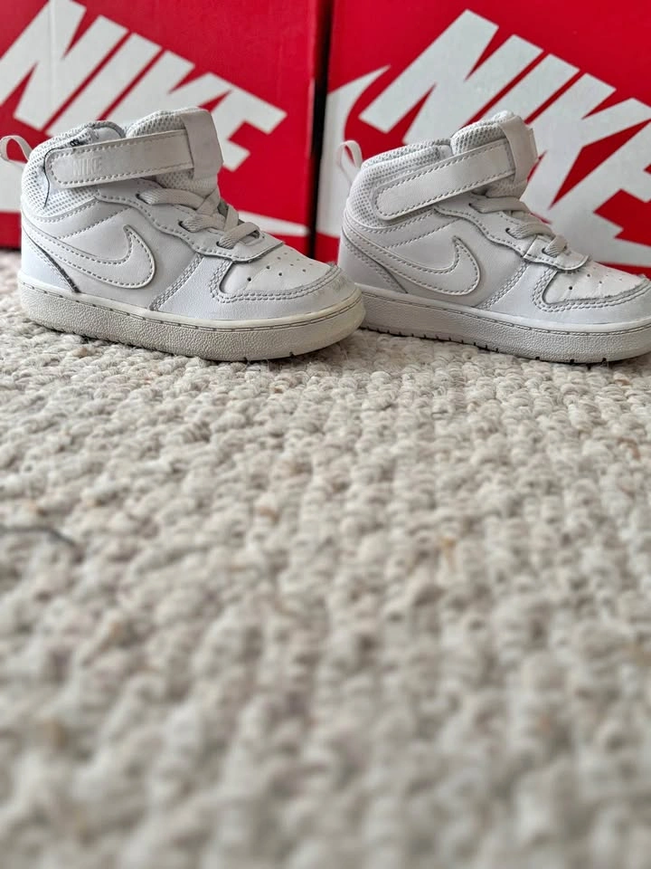 NIKE White Court Borough Mid 2- Velcro Size 7C