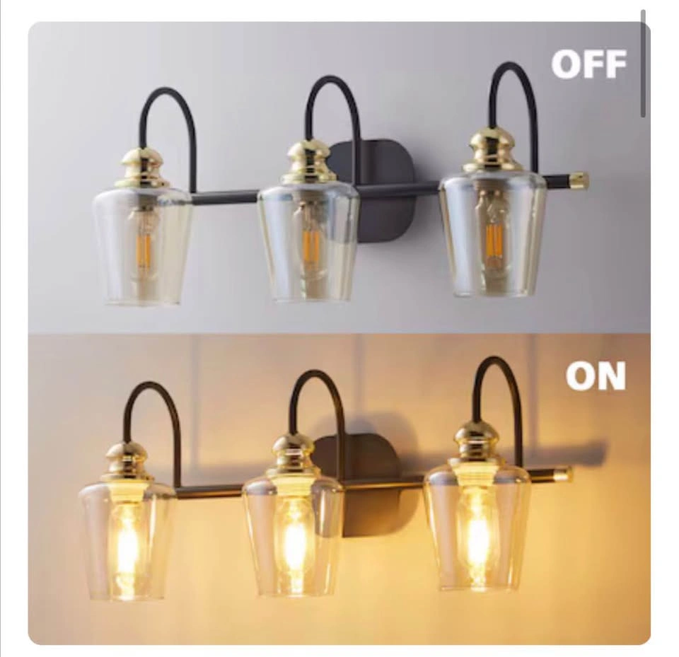 ExBrite Farmhouse 3-Light Matte Black Vanity Light - photo 3