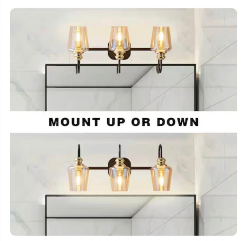 ExBrite Farmhouse 3-Light Matte Black Vanity Light - photo 5