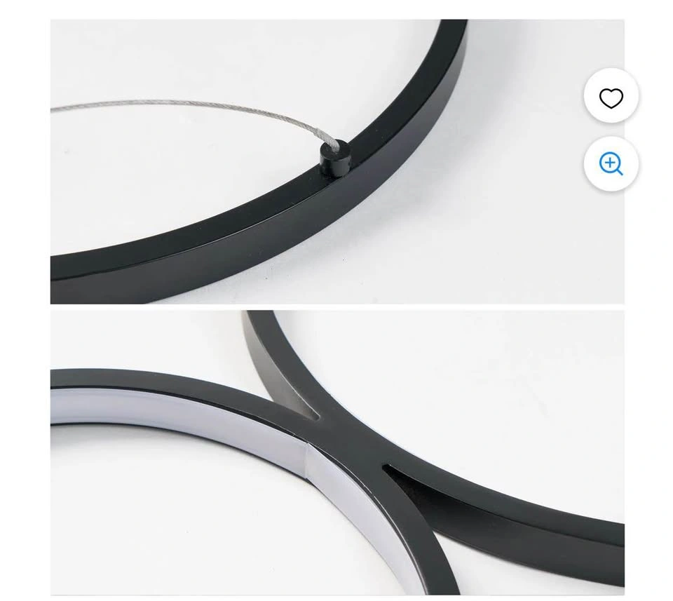 ExBrite 43 inch LED Light Matte Black 5 Rings Pendant - photo 4