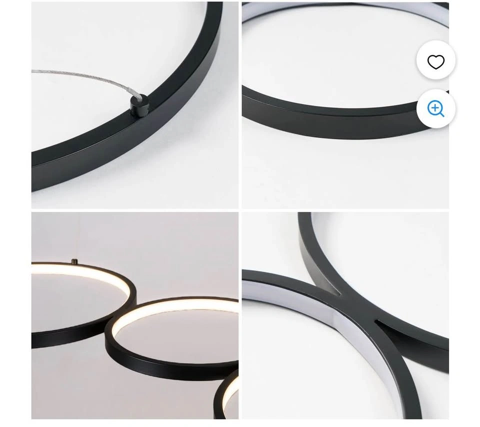 ExBrite 43 inch LED Light Matte Black 5 Rings Pendant - photo 5