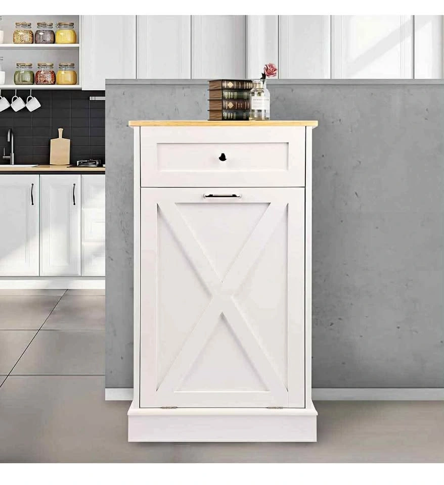 Tilt Out Trash Cabinet 10 Gallon Wooden Laundry Sorter