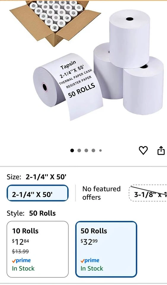 Thermal Paper Receipt Credit Cards