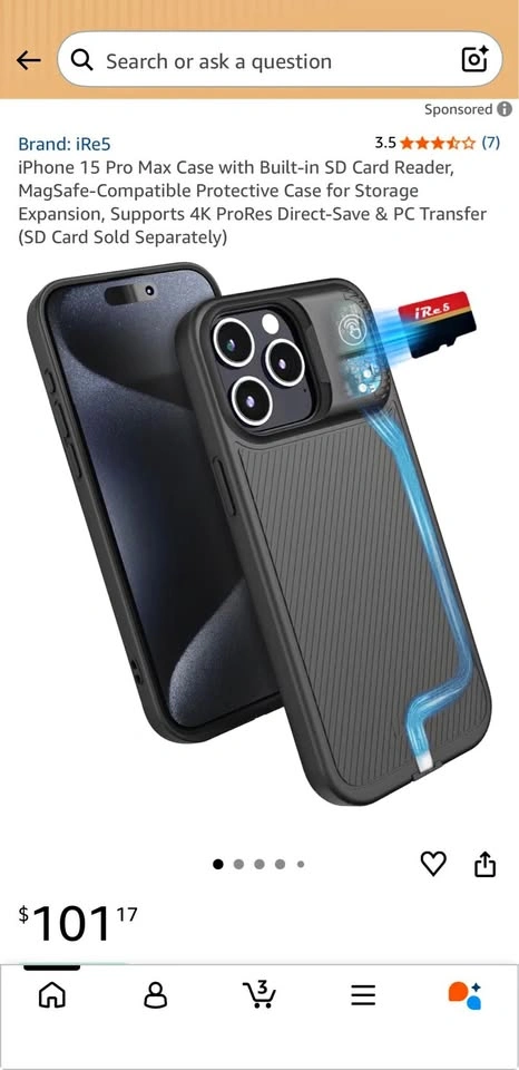 iRe5 iPhone 15 Pro Max Case with SD Card Reader