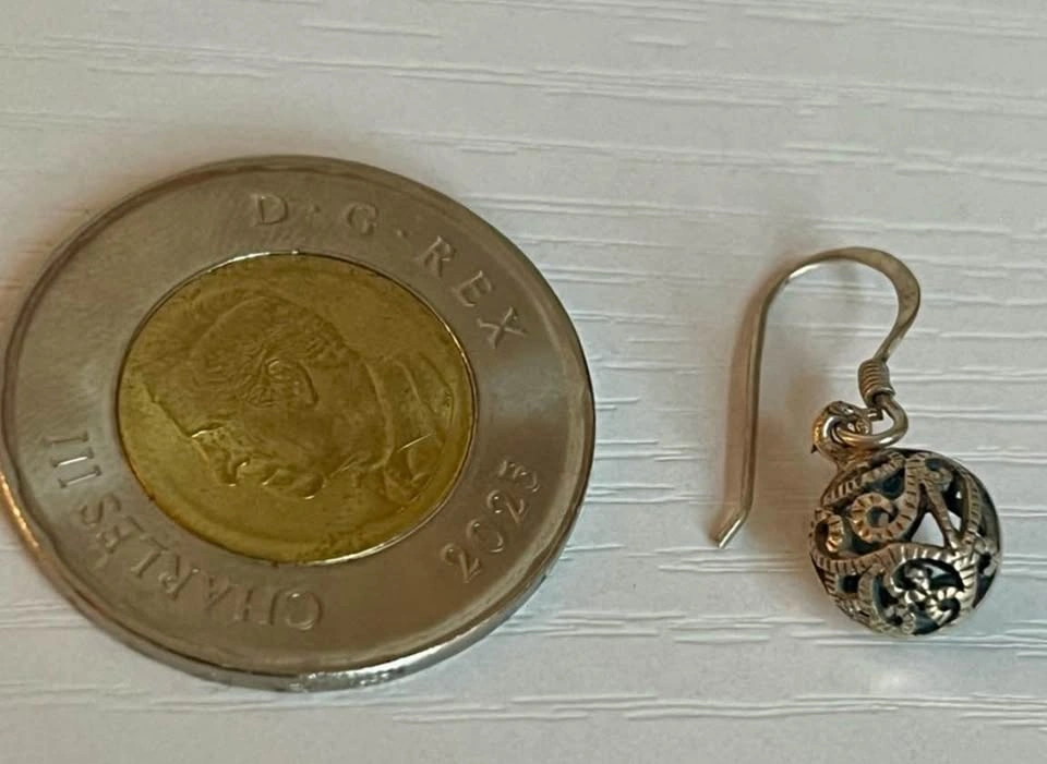 925 Sterling Silver Filigree Ball Drop Earrings - photo 3