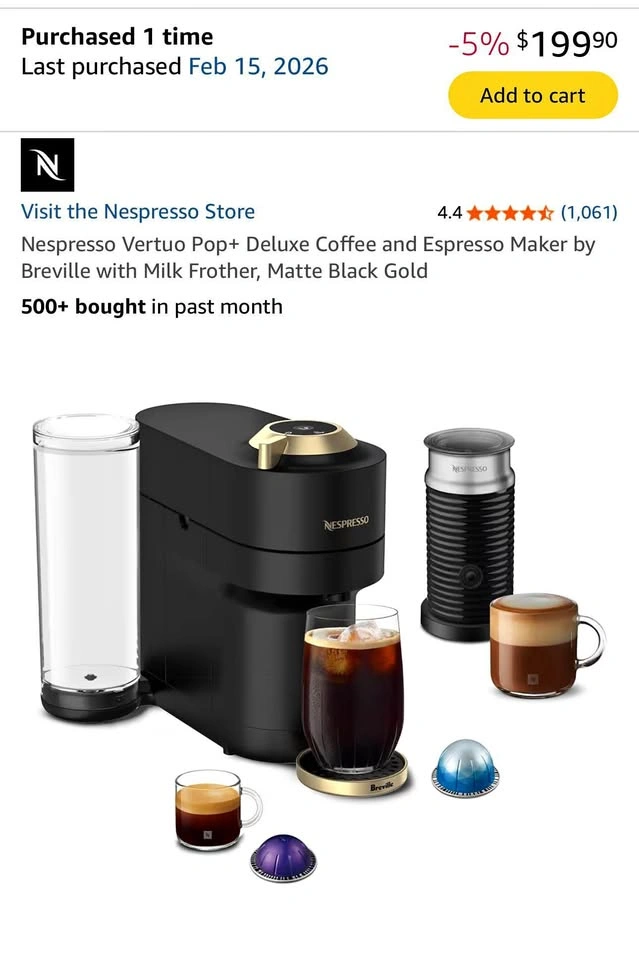 Nespresso Vertuo Pop+ with Frother