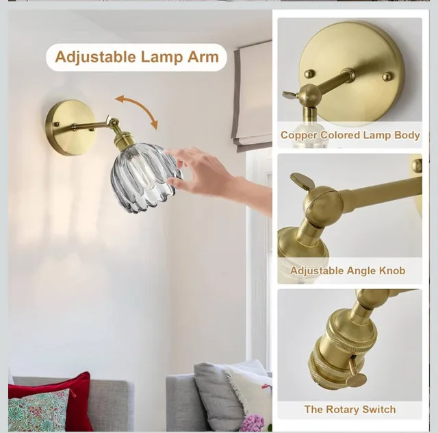 Modern Wall Sconces with Clear Tulip Glass Shade image indicator(2)