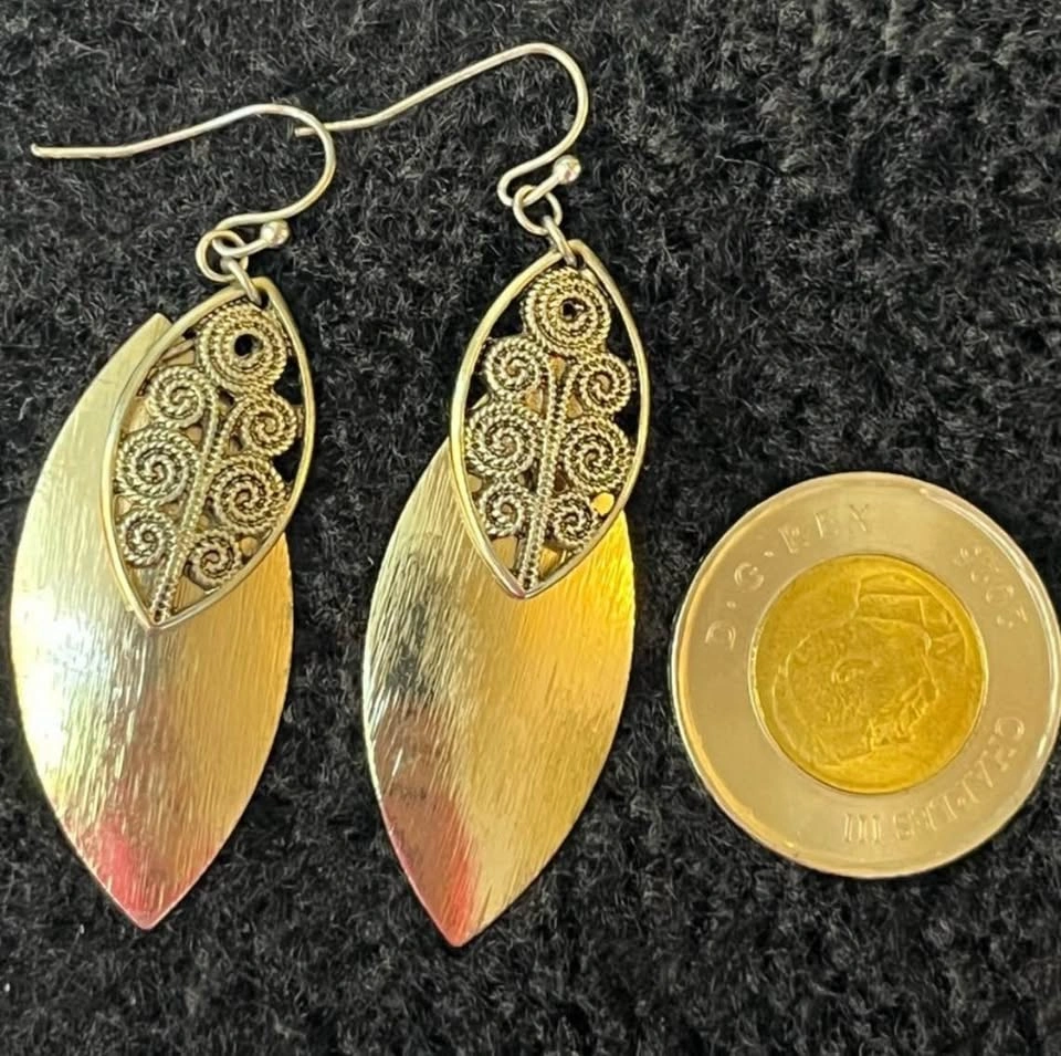 Gold Tone Leaf Boho Drop Earrings - photo 2