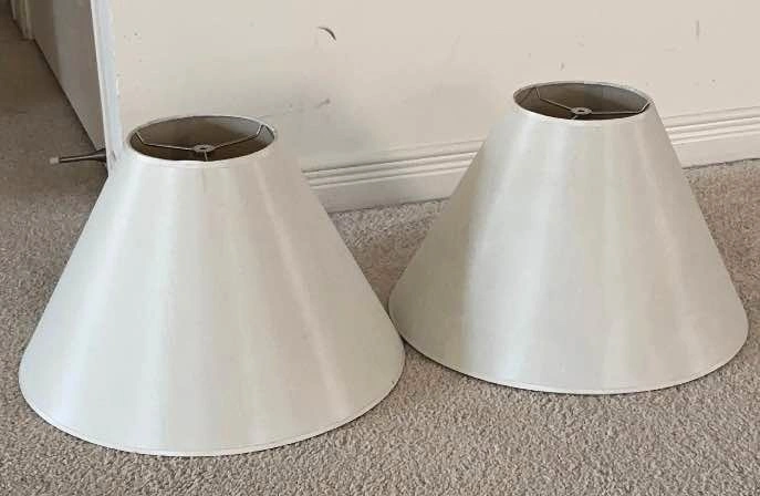 Lamp Shades Set of 2 – White – 16” Bottom x 6” Top – Spider Fit