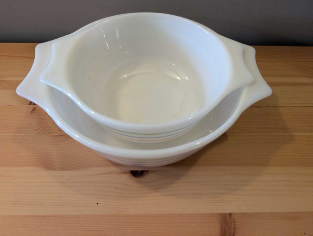Two Pyrex England Spectrum striped bowls - photo 4