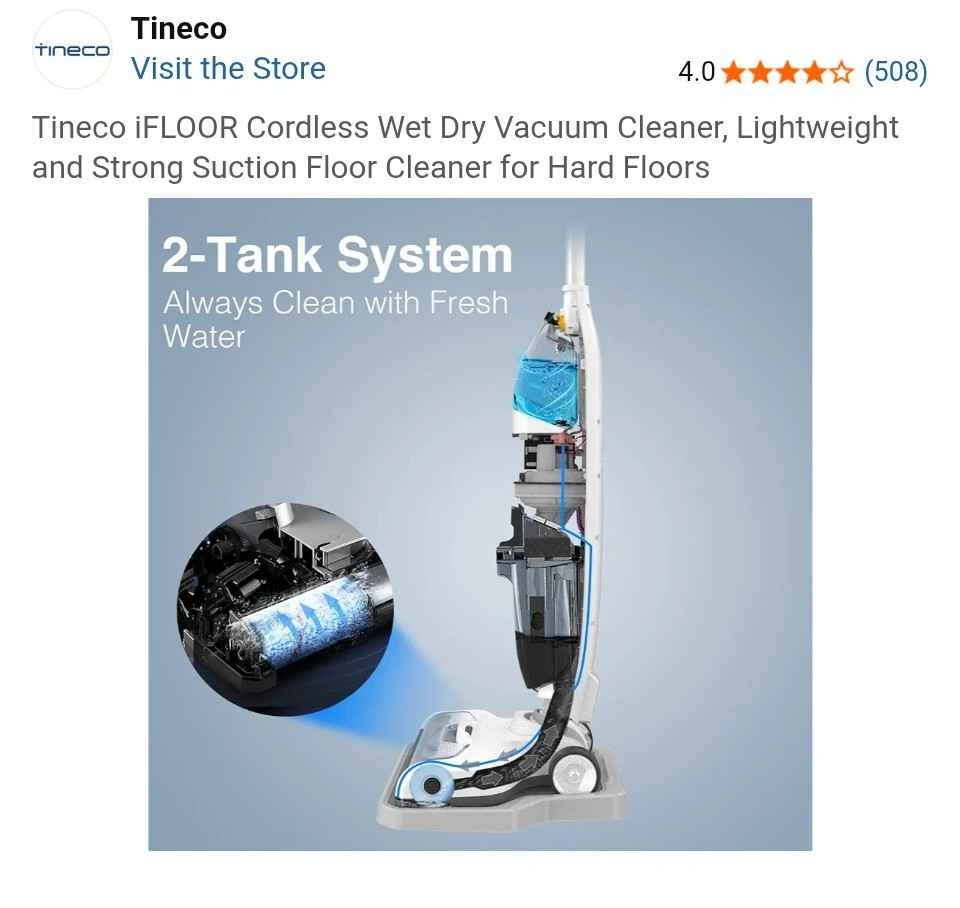 Tineco Wet / Dry Vacuum / Mop - photo 2