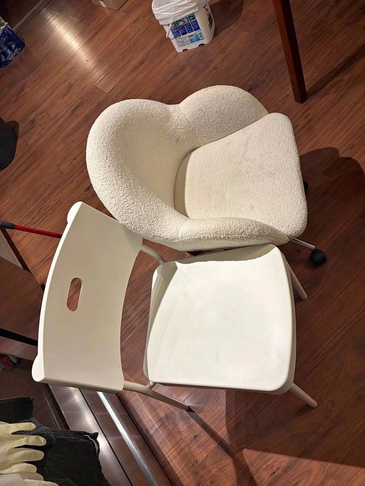 IKEA Teodores Chair and Boucle Swivel Desk Chair