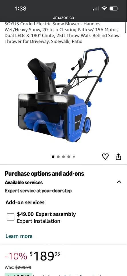 Deko 20” Snow Thrower