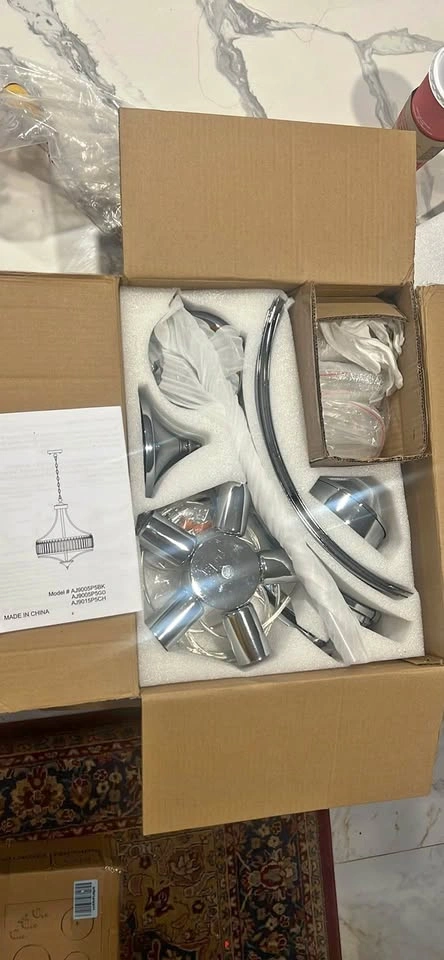 NEW 5-Light Crystal Chandelier - Elegant Modern Ceiling Fixture