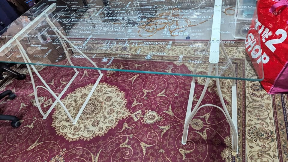IKEA "Love" Glass Desk with Metal Base - photo 3