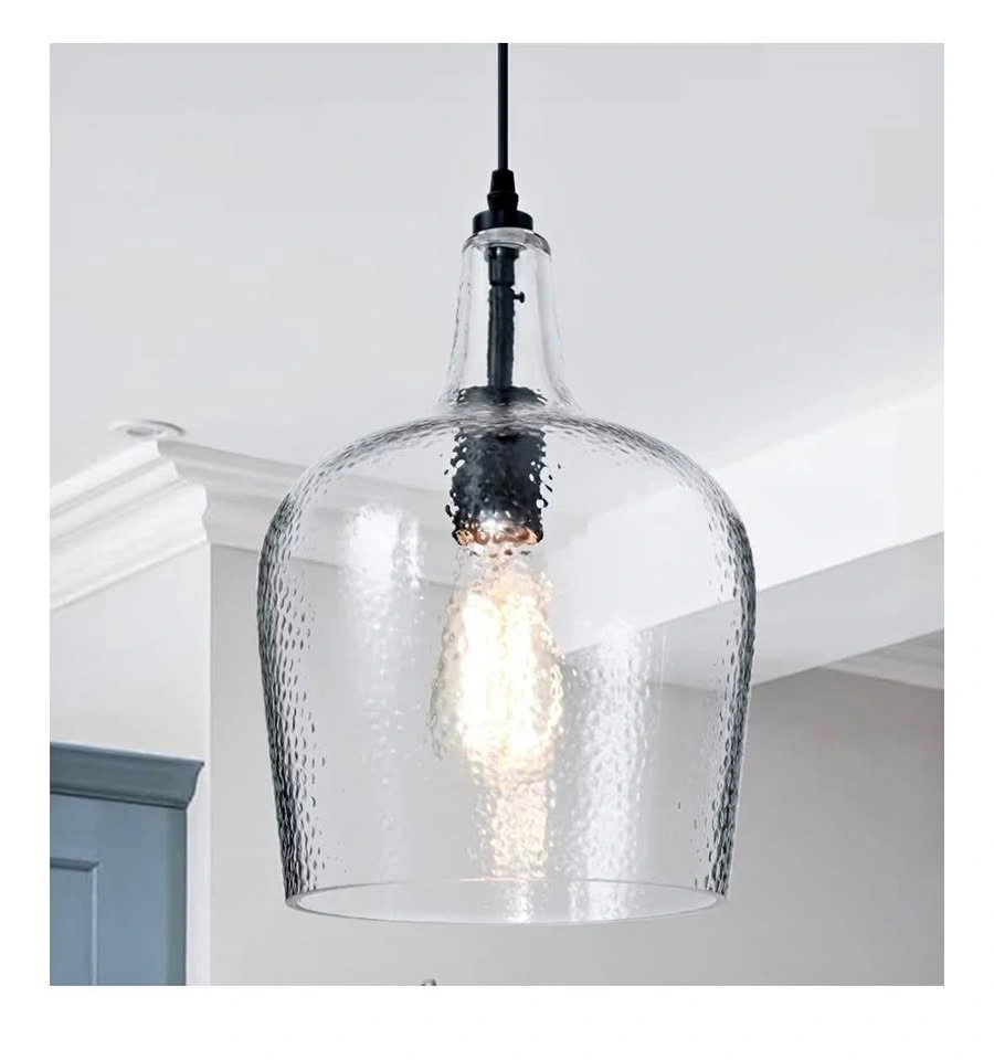 ELYCCUPA Modern Black Glass Pendant Light