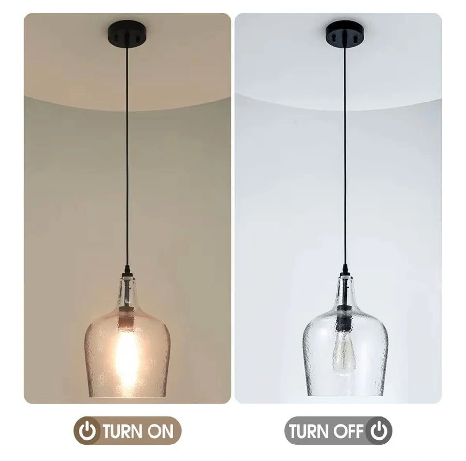 ELYCCUPA Modern Black Glass Pendant Light - photo 3