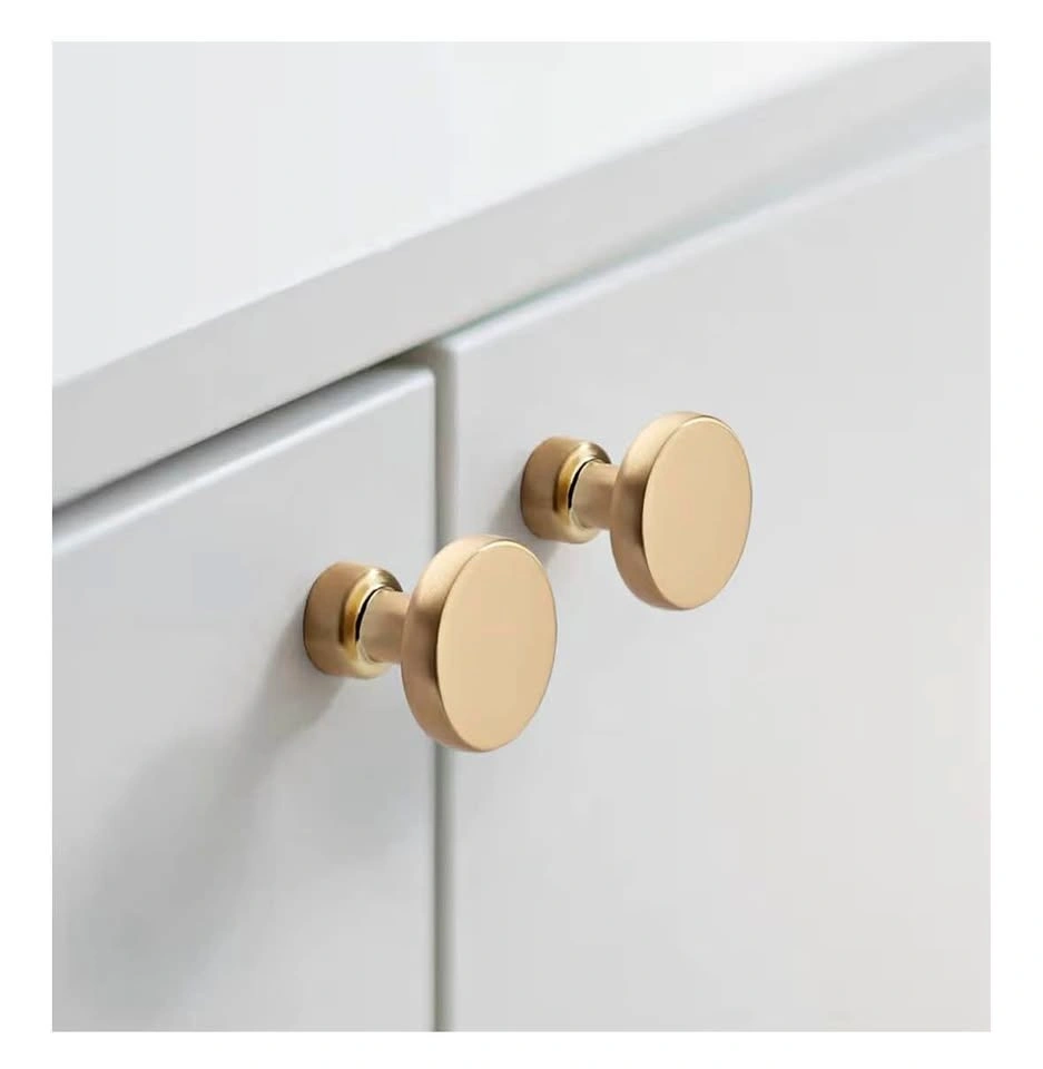 Amerdeco 10 Pack Brushed Gold Knobs