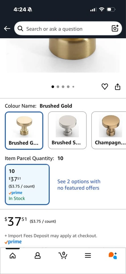 Amerdeco 10 Pack Brushed Gold Knobs - photo 4
