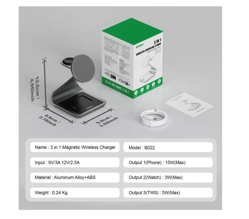 Bonola Wireless Charger for Samsung: Magnetic 3 in 1 Charging St - photo 2