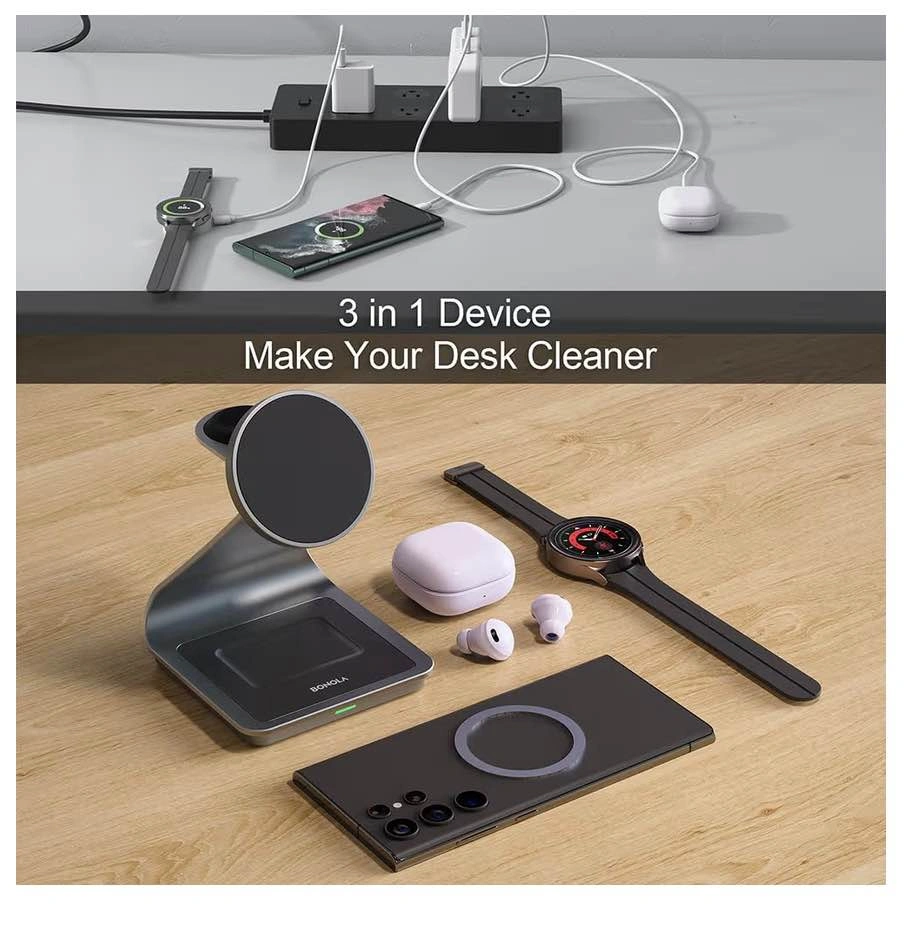 Bonola Wireless Charger for Samsung: Magnetic 3 in 1 Charging St - photo 3
