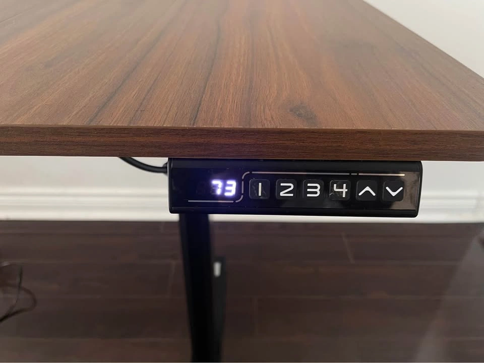 Electric Standing Desk - Dark Wood Top Adjustable Height - photo 2