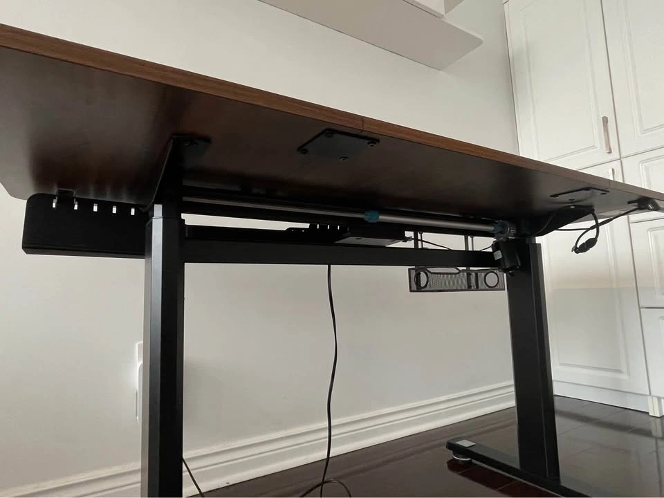 Electric Standing Desk - Dark Wood Top Adjustable Height - photo 3