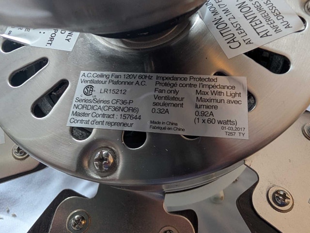 36" Canarm Nordica Ceiling Fan with Light - Like New - photo 5