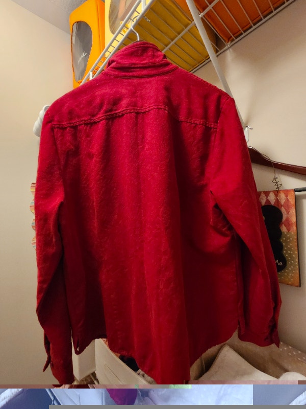 Red velvety blouse. Great condition. Size XL. $20. - photo 3