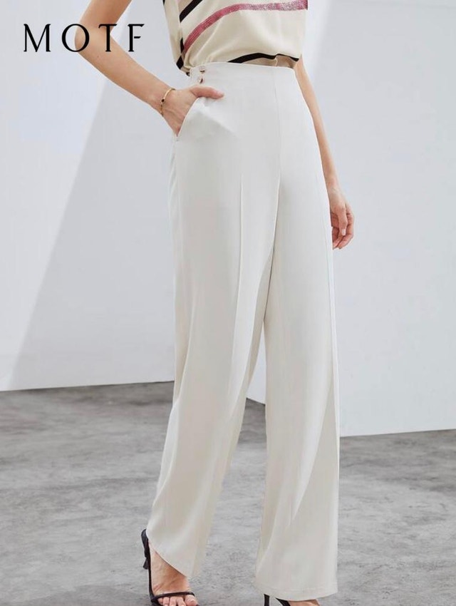 Brand new ladies cream colour elegant dress pants. Size M. $72.