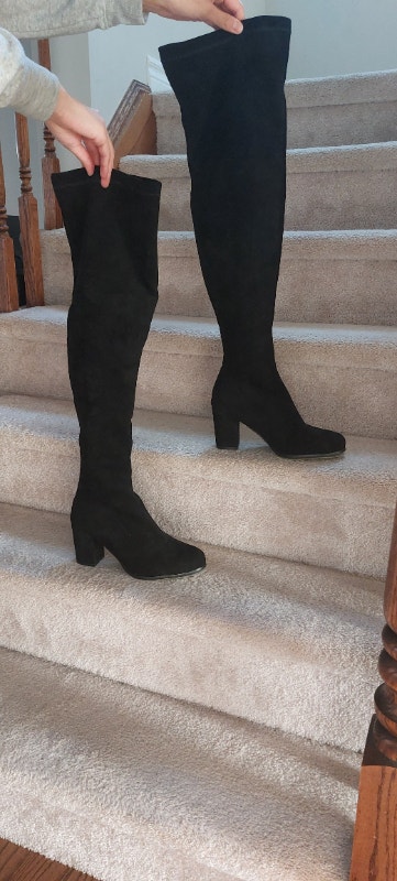 Brand new, never worn, still in box over knee boots, size 9. $90