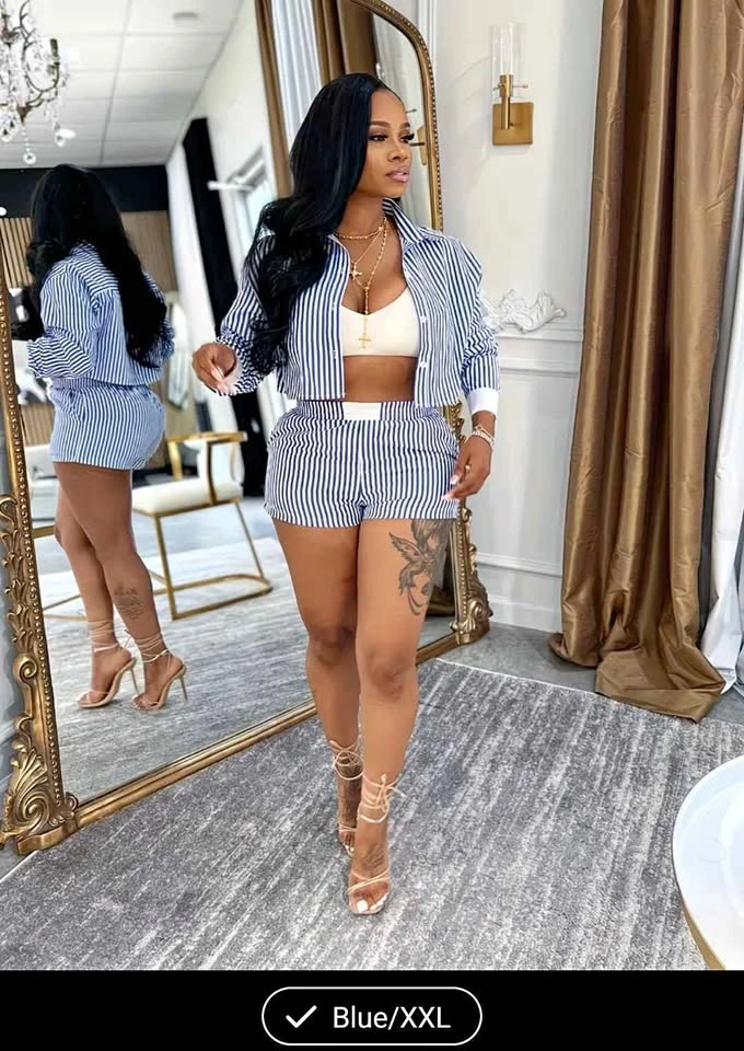 Stripe blue 2pc